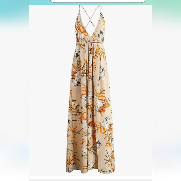 WOMENS SUMMER OPEN BACK FLOWER DRESS SIZE SMALL - Picture 9 of 10